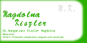 magdolna kiszler business card